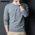 New Fashion Brand Designer Knit Pullover Sweater Men Crew Letter Printed Slim Fit Autum Winter Navy Casual Jumper Men Clothes|Pu