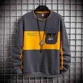 Men Fashion Patchwork Sweatshirt 2021 Street New Autumn Casual Print Sweatshirt Mens Loose Hoodies Harajuku Long Sleeve Tops|Hoo