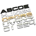 New Alphabet 3d Solid Metal Badge Car Sticker Letters Numbers Logo Diy Decal Emblem Automobiles Accessories Sticker Decoration -