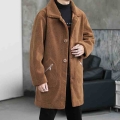Winter Thick Warm Fleece Jacket Men 2021 New Korean Fashion Reversible Windbreaker Long Wool Coat Man Thermal Parkas|Parkas| -