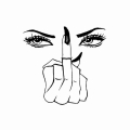 Personality Car Sticker Eye Girl PVC Decal Decorative Creativity Car Sticker Woman Middle Finger,For Car Notebook Etc.|Car Stick