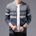 BROWON New Korean Clotnes Men Wintersmart Casual Knitted Patchwork Cardigan Sweater Fashion Thick Zipper Up Men Clothing Sweater