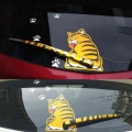 Creative Car Stickers Windshield Rear 3d Cat Moving Tail Paws Window Wiper Cartoon Decal Stickers Funny Decoration Accessories -
