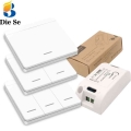 Diese 433mhz Wireless Wall Switch Rf 86 Wall Panel Transmitter Safety Switch And Ac 110v 220v Relay Interruptor For Light Lamp -