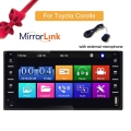 Car Audio MP5 DVD Player For Toyota Corolla 2 Din Touch Screen Android/IOS MirrorLink Bluetooth 7" Universal FM Microphone