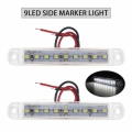 2pcs White 9LED Bus Truck Trailer Truck 24V LED Lights Side Marker Light Waterproof LED Light Tail Indicator Parking Light|Truck