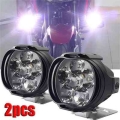 2pcs Led Auxiliary Headlight For Motorcycle Spotlight Lamp Electric Vehicle Bike 6 Led Auxiliary Headlight Bright Moto Car Light