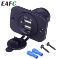 5V 3.1A 12V Dual USB Car Charger with Panel Waterproof Power Adapter Socket Outlet for Vehicle Boat Truck Motorcycle|Cables, Ada