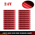 20pcs Red Side Marker Light 9LED Tail Light Bus Trailer Truck 24V LED Lights Waterproof LED Indicator Parking Light|Truck Light