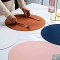 Insulation Oilproof Leather Placemat Western Food Mat Dining Tableware Table Mat Pads Bowl Cup Coaster Kitchen Accessorie|Mats &