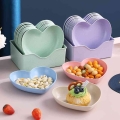 5pcs Creative Love Heart Spit Bone Dish Household Food Grade Plastic Spit Bone Dish Round Square Set Dining Table Garbage Plate