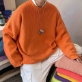 Mens Solid Harajuku Warm Knitted Sweaters Pullover 2020 Men Vintage 15 Colors Winter Sweater Male Japanese Wool Sweater|Pullover