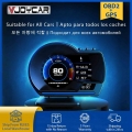 Vjoycar V60 Newest Head Up Display Auto Display Obd2+gps Smart Car Hud Gauge Digital Odometer Security Alarm Water&oil Temp.
