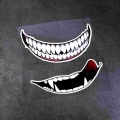 Motorcycle Helmet Sticker Evil Tooth DIY Car Styling Decals Self Adhesive for Motorbike Car Decor Scratch Sticker|Decals & S