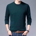 Man Real 100% Wool Sweater Autumn Winter Solid Color Cashmere Sweaters Man O Neck Jumper Long Sleeved 12 Colors|Pullovers| -
