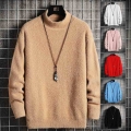 2021 New Autumn Winter Sweaters Men Fleece Warm Long Sleeve Pullover Men's Casual Sweater Wool Loose Fashion Pullovers Knitt