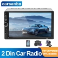 Carsanbo 7 Inch Car Radio 7018b Long 2 Din Music Video Player Fm Tf Bluetooth Car Stereo Support Usb Link Android And Ios Phone
