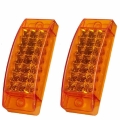 Fullem 2PCS Flowing Amber 21 LED Side Marker Clearance Light Rectangle 12V 24V Truck Trailer Camper Waterproof|Truck Light Syste