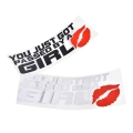 1pc YOU JUST GOT PASSED BY A GIRL Kiss Mark Lip Sexy Lipstick Decal Vinyl Car Window Wall Home Sticker Halloween XMAS Decor Gift