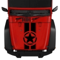Doordash Military Hood Sticker for Jeep Wrangler TJ LJ JK Star Army Stripes Decal Vinyl Car Truck DIY Waterproof Car Stickers|Ca