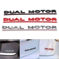 Dual Motor Decals 3D Emblems For Tesla Model 3 Model3 High Performance Trunk Badge Car Sticker Chrome Black Red Letters|Car Stic