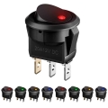 Small Round Boat Rocker Switches Black Mini Round Black White Red 3 Pin ON OFF Rocker Switch LED|Switches| - Officematics.com
