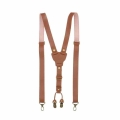 Y Back Bronze Hook British Style Mens Suspenders Vintage Adjustable Unisex Full Genuine Leather Suspender Pant Strap|Men's S