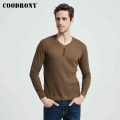 COODRONY Brand Sweater Men Casual Button V Neck Pullover Shirt Spring Autumn Slim Fit Long Sleeve Knitted Soft Cotton Pull Homme