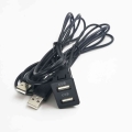 Biurlink Car Boat Dual Usb Port /3.5mm Aux Usb Panel Extension Cable Lead Mounting Panel Headphone Male Jack Flush Mount Adapter