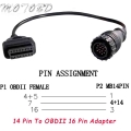 High Quality For Mercedes FOR BENZ Sprinter 14pin To 16Pin car Diagnostic cable 14 Pin To OBDII OBD2 OBD II ODB 2 16 Pin Adapter