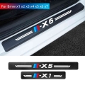 4PCS Car Door Sill Sticker For BMW X1 X2 X3 X4 X5 X6 X7 G01 F10 F15 F49 F30 F85 G05 G08 F25 E84 E83 E71 E70 E72 Auto Accessories