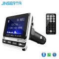Jinserta Wireless Bluetooth Fm Transmitter Handsfree Car Mp3 Player Lcd Screen Car Kit Usb Charger Support Tf Line