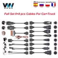 Full Set 8 Pcs Car For Scania Truck Obd Obd2 Connector Extension Cables Auto Diagnostic Scanner Auto Tools For Bmw/volvo Scanner