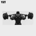 Yjzt 18.1cm*8.1cm Sport Man Weightlifter Athlete Barbell Car Styling Decor Vinyl Car Sticker Black/silver C31-0067 - Car Sticker