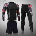 Men's Sports Suit MMA rashgard male Quick drying Sportswear Compression Clothing Fitness Training kit Thermal Underwear legg