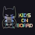 Car Sticker Kids Baby On Board 19*13.9cm Funny Car Decal Reflective Laser 3d Car Stickers Vinyl Car Styling Black Silver - Car S