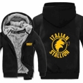 Rocky Balboa Hoodies Camouflage sleeve Jacket Hoody Zipper Winter Warm Fleece Italian Stallion Sweatshirt Coat|Hoodies & Swe