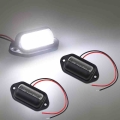 2 PCS 12V 24V 6LED Car license plate light universal highlight truck light truck license plate light waterproof decorative light