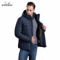 HERMZI 2021 High Quality Winter Jackets Men Fashion Autumn Jacket Coat Detachable Hood European Size Navy Blue Free Shipping|win