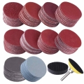 200Pcs 50mm 2 Inch Sander Disc Sanding Discs 80 3000 Grit Paper with 1Inch Abrasive Polish Pad Plate + 1/4 Inch Shank for Rotary