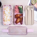 750ml Healthy Material 2 Layer Lunch Box Wheat Straw Bento Boxes Microwave Dinnerware Food Storage Container Lunchbox - Lunch Bo