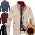 Men's Sweaters Autumn Winter Thick Warm Cashmere Zipper Fleece Jackets Sweater Casual Knitwear Cardigan Coat Sueter Masculin