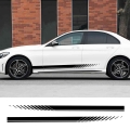 2PCS Car Side Stripes Side Stripe Skirts Graphics Vinyl Sticker Decals Racing Sport Automobiles Body DIY Wrap Car Accessories|Ca