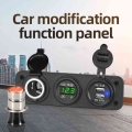 12V Usb Car Plugs Panel Adapter Inverter Socket Led Voltmeter Port Charger For Splitter Cigarette Lighter Electronic Accessories