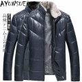 AYUNSUE 2020 Winter Jacket Men Clothing Men's Down Jackets Real Mink Fur Collar Genuine Sheepskin Leather Erkekler Ceket LXR