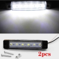 2pcs 12V Car External Lights White 6 SMD LED Auto Car Truck Lorry Side Marker Indicator Trailer Light Tail Rear Side Lamps|Truck