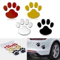 2pcs/set Car Sticker Cool Design Paw 3d Animal Dog Cat Bear Foot Prints Footprint Decal Car Stickers Silver Red Black Golden - C