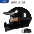 Retro Motorcycle Helmet, Retro Coffee Racer, Personality, Full Face, DOT Certified, Jet| | - Officematics.com