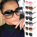 1 Pc Car Motor Oversized Square Sunglasses For Women And Men Uv Protection Eyeglasses Retro Big Frame Sun Glasses Shades - Glass