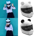 2 Pcs Creative Cute Motorcycle Helmet Plush Bear Ears Motocross Helmet Decor Sticker Accessories Cosplayer Styling|Helmets| -